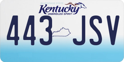 KY license plate 443JSV