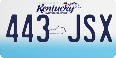 KY license plate 443JSX