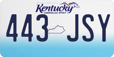 KY license plate 443JSY