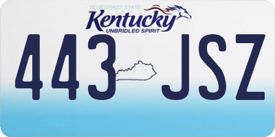 KY license plate 443JSZ