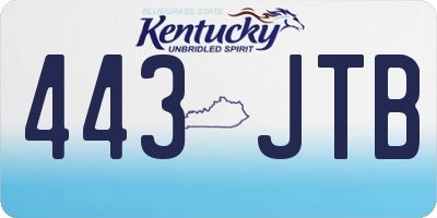 KY license plate 443JTB