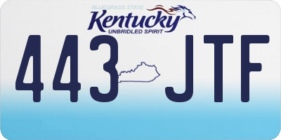 KY license plate 443JTF