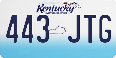 KY license plate 443JTG