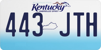 KY license plate 443JTH