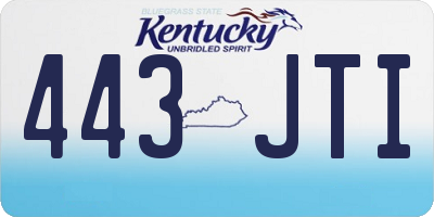 KY license plate 443JTI