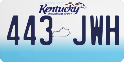 KY license plate 443JWH
