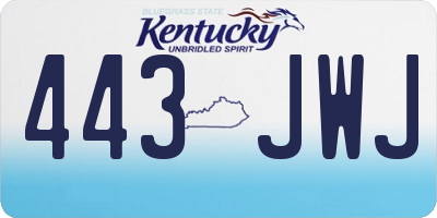 KY license plate 443JWJ