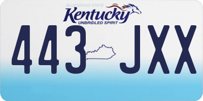 KY license plate 443JXX