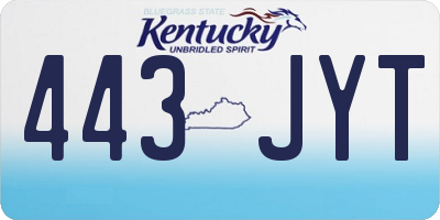 KY license plate 443JYT