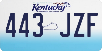 KY license plate 443JZF