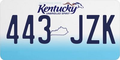 KY license plate 443JZK