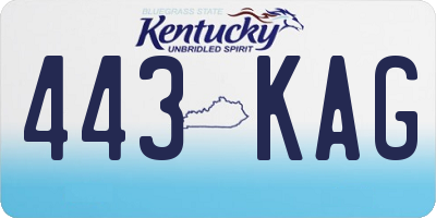KY license plate 443KAG