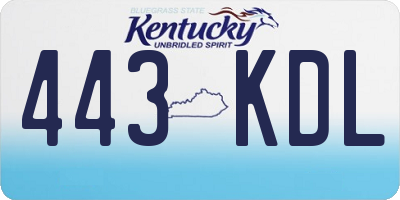 KY license plate 443KDL