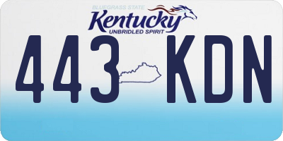KY license plate 443KDN