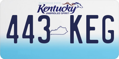 KY license plate 443KEG