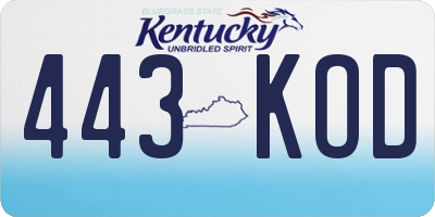 KY license plate 443KOD