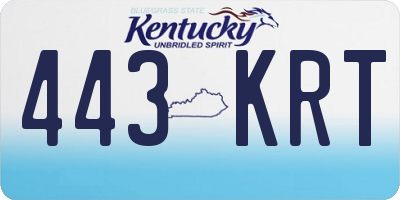 KY license plate 443KRT