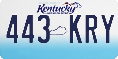 KY license plate 443KRY