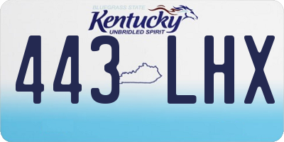 KY license plate 443LHX