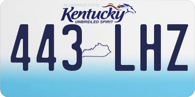 KY license plate 443LHZ