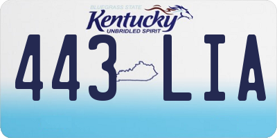KY license plate 443LIA