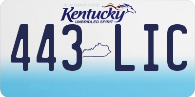 KY license plate 443LIC