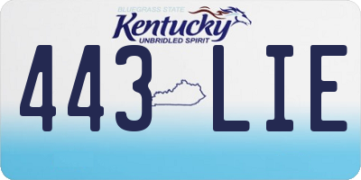 KY license plate 443LIE