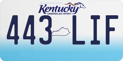 KY license plate 443LIF