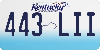 KY license plate 443LII