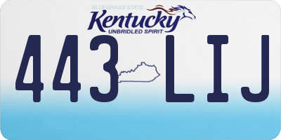 KY license plate 443LIJ