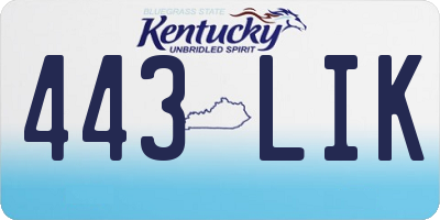 KY license plate 443LIK