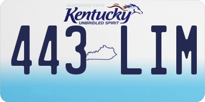 KY license plate 443LIM