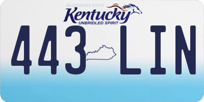 KY license plate 443LIN