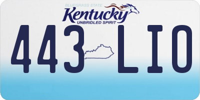 KY license plate 443LIO