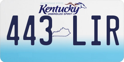 KY license plate 443LIR