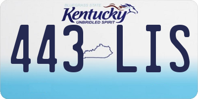KY license plate 443LIS