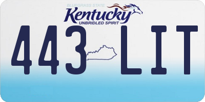 KY license plate 443LIT