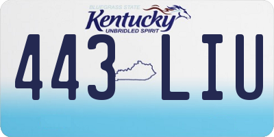 KY license plate 443LIU