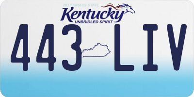 KY license plate 443LIV