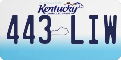 KY license plate 443LIW