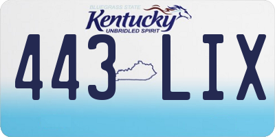 KY license plate 443LIX