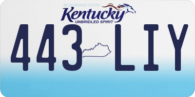 KY license plate 443LIY