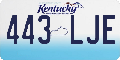 KY license plate 443LJE