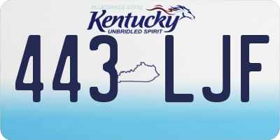 KY license plate 443LJF