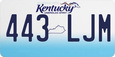 KY license plate 443LJM