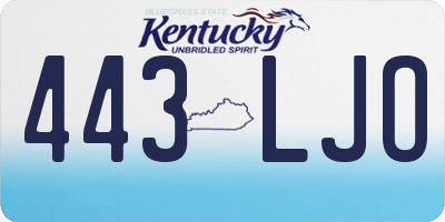 KY license plate 443LJO