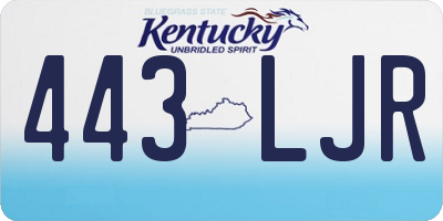 KY license plate 443LJR
