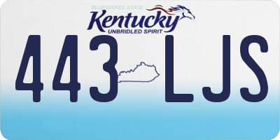 KY license plate 443LJS