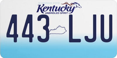 KY license plate 443LJU
