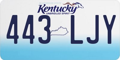 KY license plate 443LJY